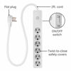 Picture of GE 6-Outlet Surge Protector, 2 Pack, 2 Ft Extension Cord, Power Strip, 450 Joules, Heavy Duty Plug, Twist-to-Close Safety Covers, UL Listed, White, 54625