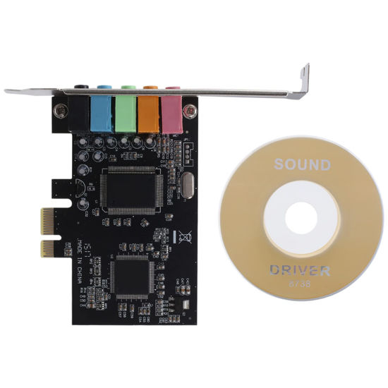 Picture of ziaoou 5.1 Internal Sound Card for Windows 10 with Low Profile Bracket, 3D Stereo PCI-E, CMI8738 Chip 32/64 Bit Sound Card PCI, 500154344