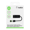 Picture of Belkin USB-C to Ethernet Adapter, Gigabit Ethernet Port Compatible w/ USB-C Devices, USB-C to Ethernet Cable for MacBook Pro & Dell XPS 13” Laptops, Ethernet USB-C Hub, Ethernet USB-C Adapter - Black