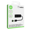 Picture of Belkin USB-C to Ethernet Adapter, Gigabit Ethernet Port Compatible w/ USB-C Devices, USB-C to Ethernet Cable for MacBook Pro & Dell XPS 13” Laptops, Ethernet USB-C Hub, Ethernet USB-C Adapter - Black