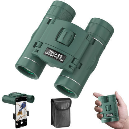 Picture of 300x25 Binoculars for Adults and Kids, High Powered Mini Pocket Binoculars with Phone Adapter, Waterproof Compact Binoculars for Bird Watching, Hunting, Concert, Theater, Opera, Traveling, Sightseeing