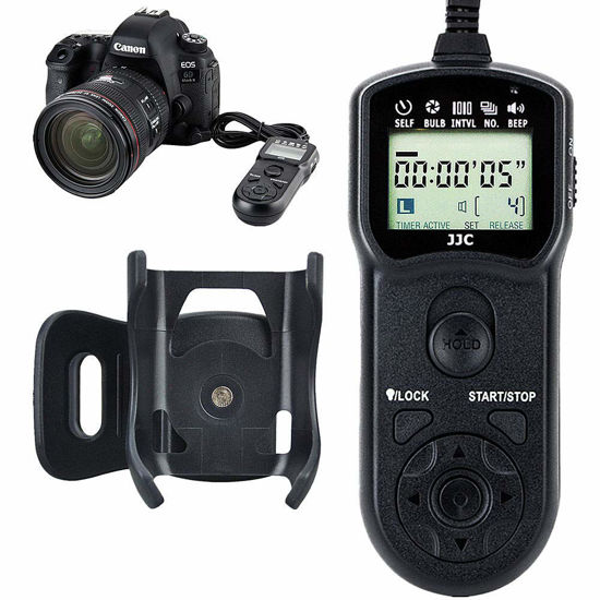 Picture of JJC Intervalometer Timer Remote Control Shutter Release for Canon EOS R3 R5C R5 C 6D 7D Mark II, 5D Mark IV III II 5Ds 5DsR, 1DX Mark II, 1Ds Mark III II, 1D Mark IV III II, 1DC 50D 40D 30D