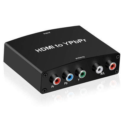 Picture of HDMI to Component Converter, avedio links HDMI to 1080P YPbPr 5RCA RGB + R/L Video Audio Adapter, Support Apple TV, PS5, Roku, Xbox, Fire Stick, DVD Players to HDTV and Projector (Black)