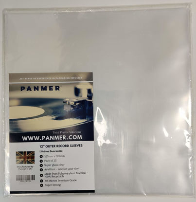 Picture of 12" Outer Clear Vinyl Record Sleeves Polypropylene 80 Micron x 25