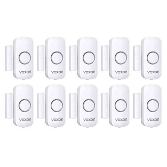 Picture of Window Alarm Door Alarms for Kids Safety, VOXON Wireless Door Alarm for Home Security Personal Security Window Alarms Sensor Burglar Door Alarm for Pool, Cars, Sheds, Caravans DIY Kit Pack of 10