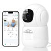 Picture of Linkthai Indoor Security Camera, 2K Pet Dog Camera with Phone App, Baby Monitor Camera with Auto Tracking Motion Detection, Cloud Storage SD Card Storage with Night Vision, 2.4 GHz White