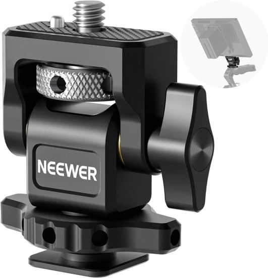 Picture of NEEWER Camera Monitor Mount with Cold Shoe (2 Pack), Anti Twist 1/4" Screw for 5" & 7" Field Monitor Compatible with Atomos Ninja V, 360° Swivel & 180° Tilt Damping, Compatible with SmallRig, MA006