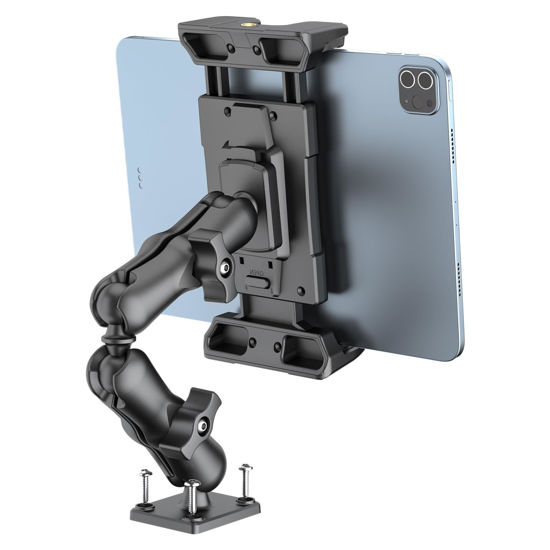 Picture of OHLPRO Tablet Mount for Truck - Heavy Duty Drill Base - Tablet Holder for Car Dashboard, iPad Holder for All 5"-13" iPad Pro Samsung Galaxy Kindle fire Tablets and Car Truck Wall Desk etc.