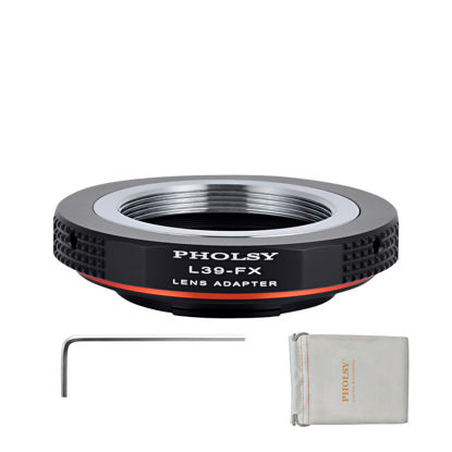 Picture of PHOLSY L39 to FX Lens Mount Adapter Compatible with Leica M39 (L39 LTM 39mm) Lens to Fujifilm X Mount Camera Body Compatible with Fujifilm X-H2S, X-Pro3, X-T5, X-T4, X-S20, X-S10, X-T30II, X-E4 etc.