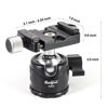 Picture of HUNTPAL Tripod Ball Head Mount for Rifle Shooting Sticks Stands Gun Rest, Arca Swiss Plate with 1/4" Screw, 3/8" Thread Mount Low Gravity Metal 28mm Diameter Ball 360° Panorama Rotation Ball Head