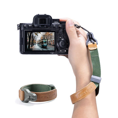 Picture of Camera Wrist Strap Quick Release Camera Hand Strap - FALCAM Maglink Quick Magnetic Buckle Camera Wrist Hand Strap Lanyard Photography Accessories for Canon Nikon Sony DSLR and All Cameras (Green)