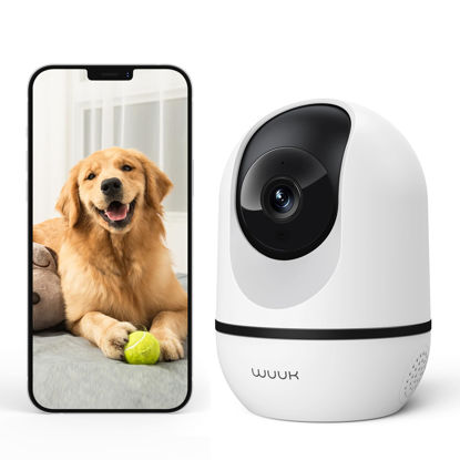 Picture of WUUK 4MP Indoor Security Camera, Pan Tilt Cam for Baby Monitor, Wi-Fi Home Security Pet Camera for Dog or Cat, Motion Detection & Tracking, Night Vision, 2-Way Audio, Compatible with Alexa & Google