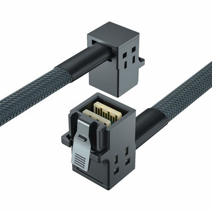 Picture of 10Gtek# Internal Mini SAS HD SFF-8643 to SFF-8643 Cable, Right Angle to Right Angle, 0.75-m