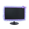 Picture of 23"-26" Lovely Cute Computer Monitor Cover with Elastic Pen Pocket Bow-knot Laptop TV LCD Screen Monitor Decoration Dust Cover Protector, Purple