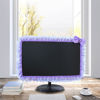 Picture of 23"-26" Lovely Cute Computer Monitor Cover with Elastic Pen Pocket Bow-knot Laptop TV LCD Screen Monitor Decoration Dust Cover Protector, Purple