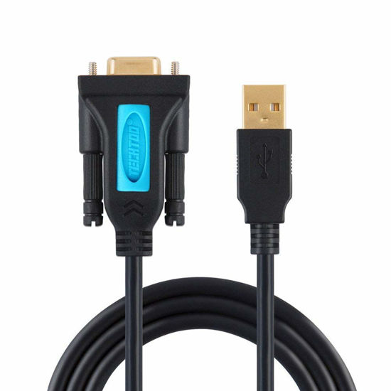 Picture of TECHTOO USB 2.0 to Serial Adapter USB RS232 Cable Converter DB9 with Prolific Chip Gold Plated for Win10/8.1/8/7/Vista/XP/2000/Andorid/Linux/Mac OS X10.6 & Above (Prolific-6ft)