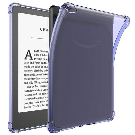 Picture of HotBag Clear Kindle Case for 6.8 All-New Kindle Paperwhite 11th Generation 2021 and Signature Edition TPU Back Cover, Ultra Slim Lightweight Flexible Transparent TPU Soft Skin Bumper Clear Purple