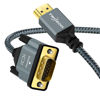 Picture of Twozoh HDMI to VGA Cable 5FT. Aluminum Alloy Shell Nylon Braided & Gold-Plated Support 1080P/60HZ