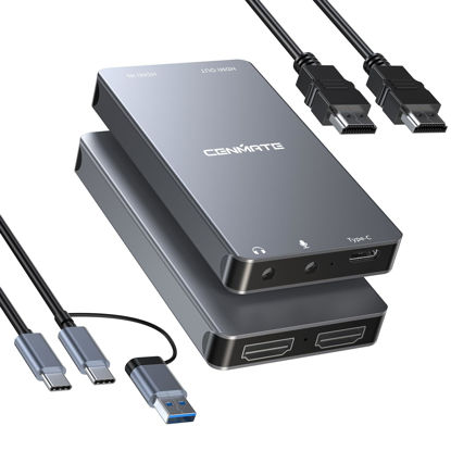 Picture of CENMATE Aluminum HDMI Capture Card, USB 3.0 1080P 60FPS Audio Video Capture Card for Streaming/Gaming/Video Conference, 4K@30Hz Input & Pass-Through Capture Card for Nintendo Switch/PS5/Xbox/Camera/PC