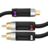 Picture of Mediabridge Ultra Series RCA Y-Adapter (12 Inches) - 2-Male to 1-Female for Digital Audio or Subwoofer - Dual Shielded with Gold-Plated Ultra Series RCA Connectors - Black (Part# CYA-2M1F-P)