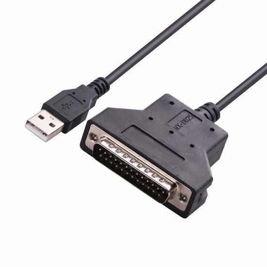 Picture of 5FT USB to RS232 DB25 Serial Adapter Cable for Barcoder Printer Scanner, CP2102 Chip Inside