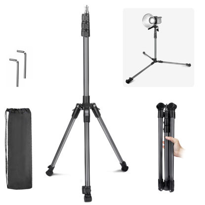 Picture of JEBUTU Photography Light Stand, 6.5ft/200cm Tripod Light Stand for Travel, Light Stand w 1/4" Srew, Reversible Portable Studio Light Tripod Stand for Camera, Flash Light, Strobe Light, Small Softbox