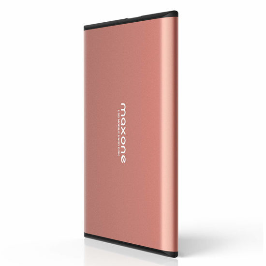 Picture of Maxone 160GB External Hard Drive Portable 2.5'' Ultra Slim HDD Storage USB 3.0 for PC, Mac, Laptop, Chromebook - Rose Pink