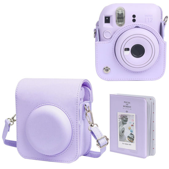 Picture of wogozan Protective Case for Fujifilm Instax Mini 12 Instant Camera - With Light-sensitive Holes, Lower Right Lens Fit, Specially Designed for Mini 12 Camera (Lilac Purple)