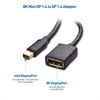 Picture of Cable Matters 2-Pack 32.4Gbps 8K Mini DisplayPort to DisplayPort 1.4 Adapter (Mini DP to DP 1.4) in Black - 8K@60Hz, 4K@120Hz Resolution Ready - Thunderbolt and Thunderbolt 2 Port Compatible