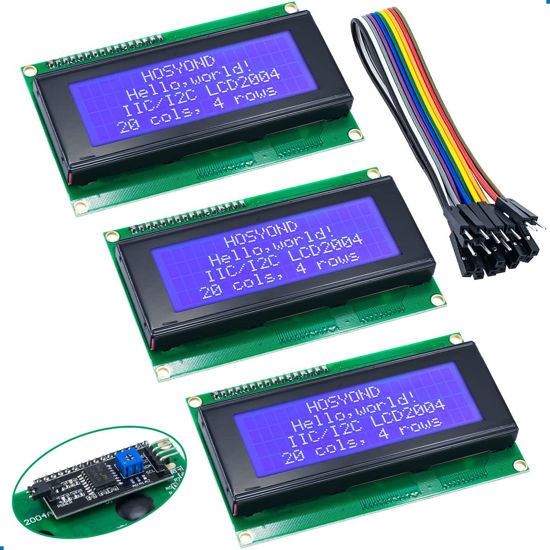 Picture of Hosyond 3pcs IIC I2C 2004 LCD Module 20x04 LCD Screen Module Display for Arduino Raspberry Pi