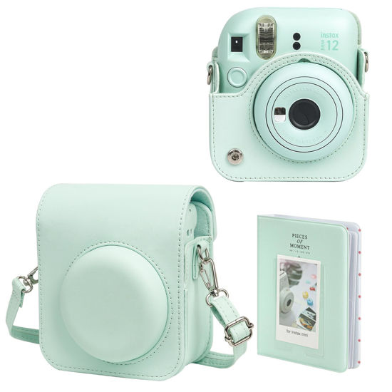 Picture of WOGOZAN Protective Case for Fujifilm Instax Mini 12 Instant Camera -with Light-Sensitive Holes, Lower Right Lens Fit, Specially Designed for Mini 12 Camera (Mint Green)