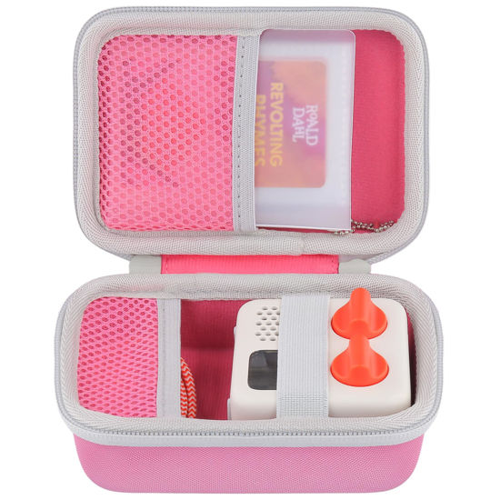 Picture of co2CREA Hard Case Compatible with Yoto Mini 2024 Edition Kids Audio Music Player Children Speaker Plays Audiobook Cards Radio and Card Case Hold up to Yoto 36 Cards, Pink Case