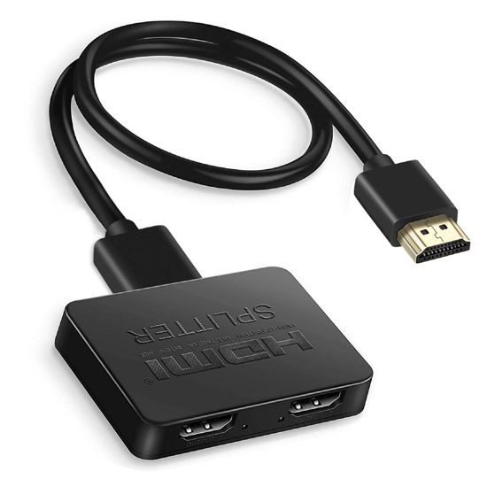 Picture of avedio links HDMI Splitter 1 in 2 Out【with 4ft HDMI Cable 】 4K HDMI Splitter for Dual Monitors Duplicate/Mirror Only, 1x2 HDMI Splitter 1 to 2 Amplifier for Full HD 1080P 3D, 1 Source onto 2 Displays