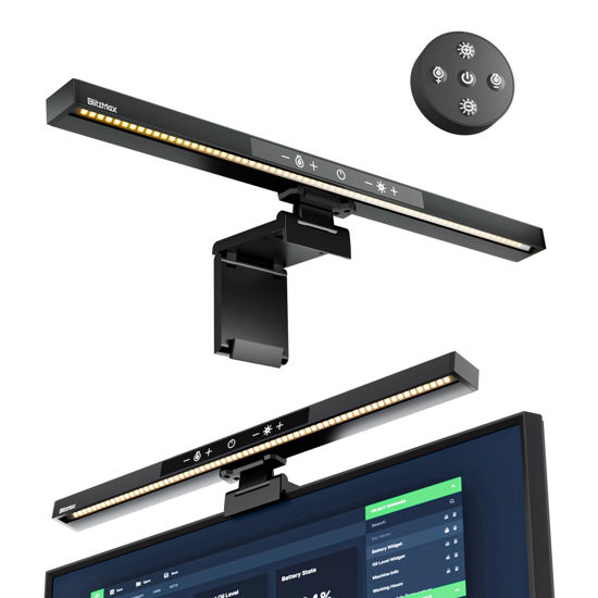 Picture of BlitzMax Monitor Light Bar with Remote Control, USB Computer Monitor Lamp, Eye-Care Screen Light Bar, Adjustable Color Temperature, Stepless Dimming, No Screen Glare Desk lamp Home Office Game