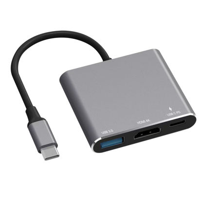 Picture of Battony Multiport AV Adapter with 4K HDMI Output USB 3.0 Port & USB-C Fasting Charging Port Compatible for MacBook Pro M1/16-20 Air M1/18-20 Ipad pro iMac and Other usbc Devices