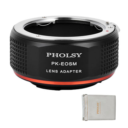 Picture of PHOLSY Lens Mount Adapter PK to EF-M Compatible with Pentax K PK Lens to Canon EF-M (EOS M) Camera Body EOS M, M2, M3, M5, M6, M10, M50, M100, M200, M50 II, M6 II, PK to EOSM