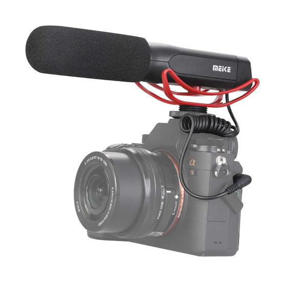 Picture of Meike MK-MP2 Camera Shotgun Microphone Uni-Directional Cardioid Condenser Photography Interview Video Mic Compatible with Sony Digital Camera Camcorder with Standard 3.5mm Port