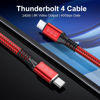 Picture of 240W Thunderbolt 4 Cable 6.6ft, USB C Thunderbolt 4 Cable Monitor Cable Supports 40Gbps Data Transfer and Single 8K/Dual 4K Video Compatible With Thunderbolt 4/3 Monitor, Hub, Docking Stations-Red