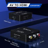 Picture of Portta RCA to HDMI Converter with HDMI and AV Cable, Composite CVBS to HDMI Adapter Upscaler 720P/1080P, Support PAL/NTSC, AV to HDMI Video Converter Compatible with PS3, TV, PC, STB, Xbox, VHS, VCR