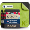 Picture of Koala Lens Cleaning Cloth | Japanese Microfiber | Glasses Cleaning Cloths | Eyeglass Lens Cleaner | Eyeglasses, Camera Lens, VR/AR Headset, and Screen Cleaning | Black & Green (Pack of 3)