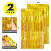 Picture of Twinkle Star 2 Pack Photo Booth Backdrop Metallic Tinsel Foil Fringe Curtains Environmental Background for Birthday Wedding Party Christmas Decorations (Gold Backdrop Curtain)