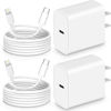 Picture of iPhone Charger Fast Charging,20W PD USB C Fast Charger [MFi Certified],for iPhone Charger Lightning Cable 2 Pack Type C Wall Charger Block and (6ft+10ft) Cable for iPhone 14/13/12/12 Pro Max/11