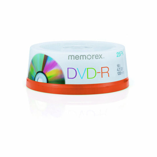 Picture of Memorex DVD-R 120 Minutes 4.7GB 16x Speed Recordable Blank Discs - 25 Pack Cakebox Spindle