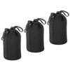 Picture of PATIKIL Camera Lens Bag, 3 Pcs 3.9" ID x 7.1" H Drawstring Lens Pouch with Thick Protective Neoprene, Lens Case for DSLR Camera Lens, Water Coffee Cups Black