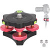 Picture of Leveling Base Camera Tripod Head Leveler CNC Lever Stand with 3 Bubble Levels and 3 Wheel +/-5 Degree Precision Adjustment for Panoramic Ball Head DSLR Video Head Max Load 33lbs/15kg