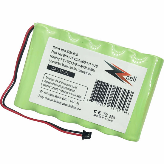 Picture of ZZcell® Battery Replacement for DSC Impassa SCW9057 Control Panel, 6PH-H-4/3A3600-S-D22 Alarm System 7.2V 3600mAh (Note: Check Part No. Before Purchase) Battery Will Fully Charge Once Installed.