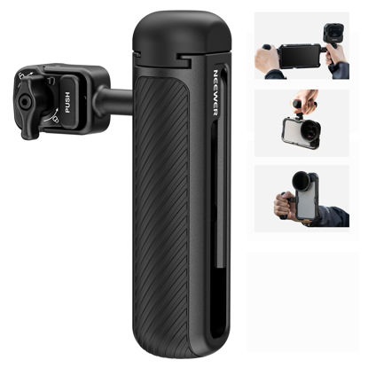 Picture of NEEWER Quick Release Side Handle Only for 2nd Gen Phone Cages PA043 PA044 for iPhone 15 Pro Max/15 Pro, PA042 for Samsung S24 Ultra, with Covered Cold Shoe, Anti Off Pin, Black Lock, PA045B