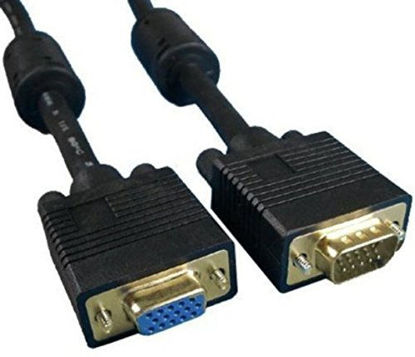 Picture of eDragon VGA SVGA Cable with Ferrites, Black, HD15 Male to HD15 Female, Gold Plated, (35 Feet/10.6 Meters)