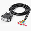 Picture of JUXINICE DB15 Female to Bare Wire with Cable Marker 3.3ft,D-SUB 15-Pin Connector to Bare Wires End Open Cable,DB15 Cable 15 Wires All Provided with Wiring Terminals -Black