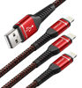 Picture of UYOUNG iPhone Charger Cable 3 Pack 6 FT Lightning Cable USB Long Heavy Duty Nylon Fast iPhone Charging Cord Compatible with iPhone 14/13/12/11/Pro/X/Xs Max/XR /8/7/6/6S/plus/iPad Mini-Red